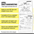 Load image into Gallery viewer, Printable April Daily Handwriting