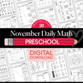 Load image into Gallery viewer, Printable Preschool November Daily Math