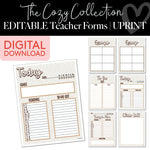 The Cozy Collection Editable Teacher Forms printable 