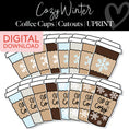 Load image into Gallery viewer, Coffee Cups | Classroom Cut Outs | Cozy Winter | Winter | Printable Classroom Decor | Schoolgirl Style