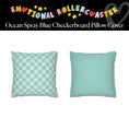 Load image into Gallery viewer, Ocean Spray Blue Checkerboard Classroom Pillow Cover | Emotional Rollercoaster