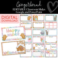 Load image into Gallery viewer, Google Slides | Pastel Gingerbread | Christmas | Printable Classroom Decor | Schoolgirl Style