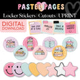 Load image into Gallery viewer, Printable Boho Pastel Locker Stickers Bulletin Board Cutouts | Pastel Pages