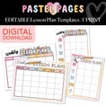 Load image into Gallery viewer, Printable Boho Pastel Editable Lesson Plan Templates | Pastel Pages