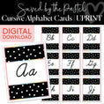 Load image into Gallery viewer, Saved By The Pastel Cursive Alphabet Cards UPRINT