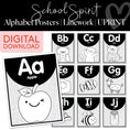 Load image into Gallery viewer, School Spirit Alphabet Posters Linework UPRINT