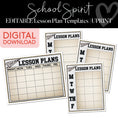 Load image into Gallery viewer, School Spirit Editable Lesson Plan Templates UPRINT