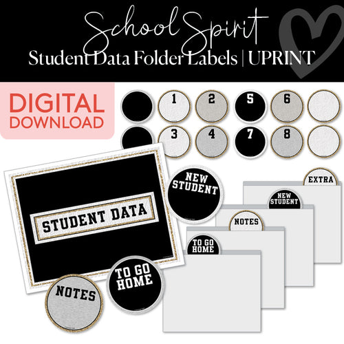 School Spirit Student Data Folder Labels 