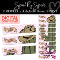 Load image into Gallery viewer, sparkly spur editable and printable 10 drawer cart labels