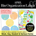 Load image into Gallery viewer, Printable April Bin Organization Labels