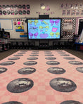 Load image into Gallery viewer, Pink Checkerboard Disco Ball Sit Spots Classroom Rug by Schoolgirl Style
