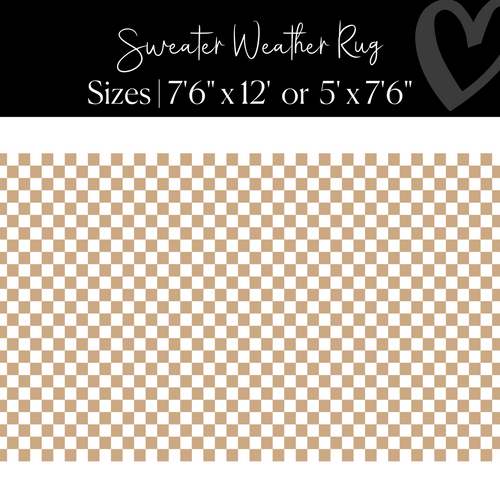 Brown and White Checkerboard Rug Neutral Classroom Rug 