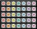 Load image into Gallery viewer, Pastel Happy Faces on Checkerboard Background Squares Sit Spot Classroom Mat by Schoolgirl Style