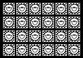 Load image into Gallery viewer, Black and White Happy Faces on Checkerboard Background Squares Sit Spot Classroom Mat by Schoolgirl Style