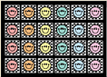 Load image into Gallery viewer, Pastel Happy Faces on Checkerboard Background Squares Sit Spot Classroom Mat by Schoolgirl Style