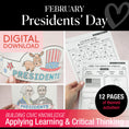 Load image into Gallery viewer, Printable February President's Day Activity Pack