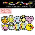 Load image into Gallery viewer, Printable Rainbow Pastel Faces Bulletin Board Cutouts | Emotional Rollercoaster