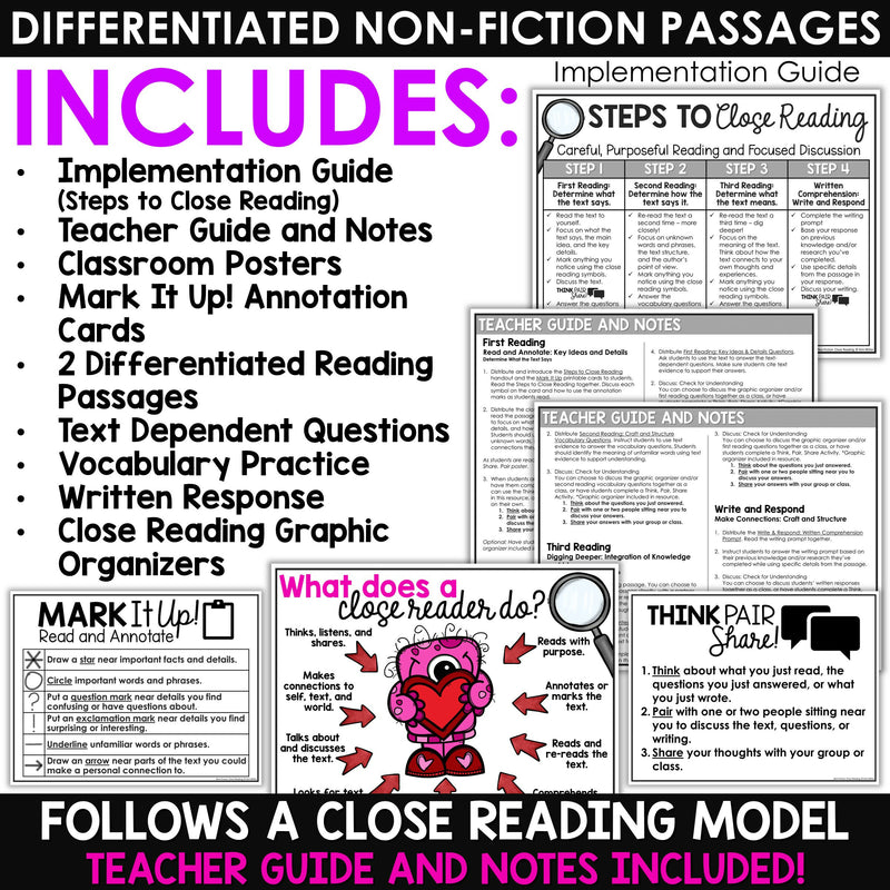 Valentine's Day Activities Reading Comprehension Passages and Questions