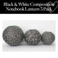 Load image into Gallery viewer, Black and White Composition Notebook Lantern 3 Pack