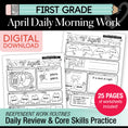 Load image into Gallery viewer, Printable First Grade April Daily Morning Work