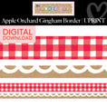 Load image into Gallery viewer, Printable Apple Orchard Gingham Border