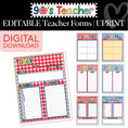 Load image into Gallery viewer, Printable Retro Editable Teacher Forms | 90s Teacher