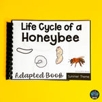 Life Cycle of a Bee Adapted Book and Worksheet for Special Education