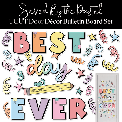 Saved By The Pastel Door Decor Bulletin Board Set | Best Day Ever