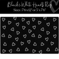 Load image into Gallery viewer, Black and White Hearts Classroom Rug by Schoolgirl Style