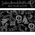 Load image into Gallery viewer, Safari Animals on Black Classroom Rug by Schoolgirl Style