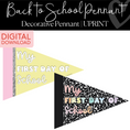 Load image into Gallery viewer, Back to School Pennant | Printable Classroom Decor | Schoolgirl Style