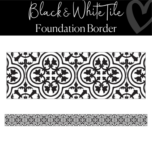 Black and White Tile Bulletin Board Border by Schoolgirl Style