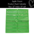 Load image into Gallery viewer, Apple Green Pocket Chart – 44 Pockets | Classroom Calendar for Teachers