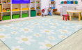 Load image into Gallery viewer, White Daisies on Blue Classroom Rug by Schoolgirl Style