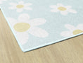 Load image into Gallery viewer, White Daisies on Blue Classroom Rug by Schoolgirl Style