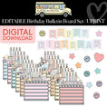 Load image into Gallery viewer, Printable Editable Birthday Cakes Bulletin Board Set | A Year In Pastel