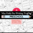 Load image into Gallery viewer, Printable Preschool May Daily Pre-Writing Tracing