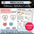 Load image into Gallery viewer, Printable Preschool February Alphabet Center