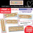Load image into Gallery viewer, 90s Editable Canva Walgreens Compatible Kraft Style Banner Bundle