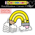 Load image into Gallery viewer, Printable Pencil Rainbow Bulletin Board Cutouts | School Days