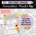 Load image into Gallery viewer, Printable Second Grade November Week 1 Resources