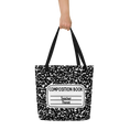 Load image into Gallery viewer, Composition Notebook Teacher Tote | black and white