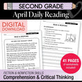 Load image into Gallery viewer, Printable Second Grade April Daily Reading
