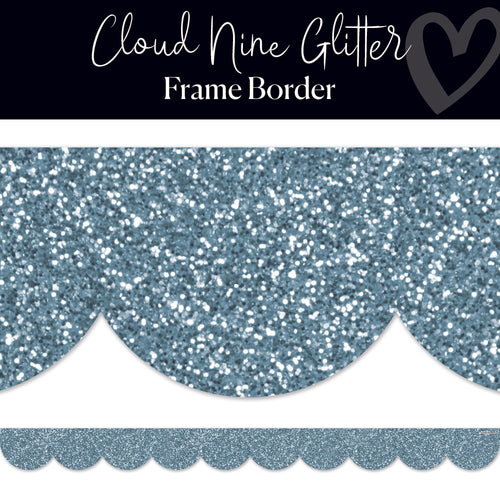 Light Blue Glitter Classroom Border