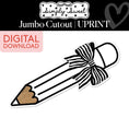 Load image into Gallery viewer, Printable Classic Black and White Pencil Jumbo Cutout | Simply Sweet