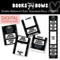 Load image into Gallery viewer, Printable Black and White Positive Behavior Chart | Books and Bows