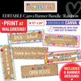 Load image into Gallery viewer, Rainbow Editable Canva Walgreens Compatible Kraft Style Banner Bundle