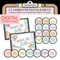 Load image into Gallery viewer, Printable Pastel Editable Substitute Teacher Bin and Forms
