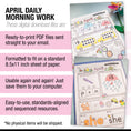 Load image into Gallery viewer, Printable Kindergarten April Daily Morning Work