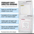 Load image into Gallery viewer, Printable Preschool February Directed Drawing Worksheets